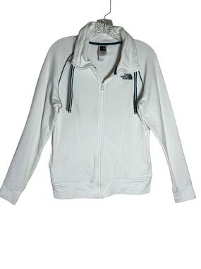 The North Face White Full Zip Jacket/Sweatshirt with Teal Trim